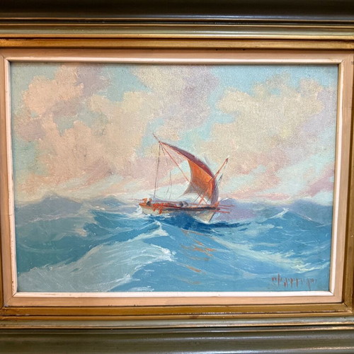 Painting Nikolaos Kalogeropoulos 25x35 in 50x40 frame, like new