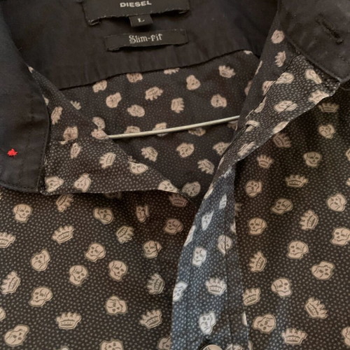 Diesel slim fit shirt size L used, dark ash gray