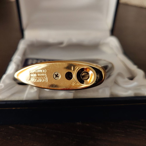 Ronson Comet 200 lighter new, brown and gold with box