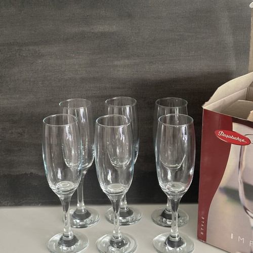 Pasabahce Imperial Champagne Glasses set of 6 new in box