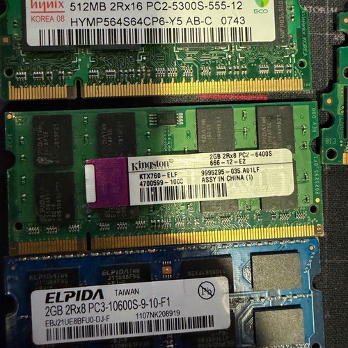 DDR2 RAM memories used, all together