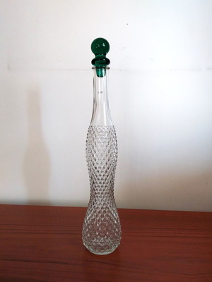 Vintage ντεκαντέρ 39 εκ. με 2 πώματα, elegant crystal style, σαν καινούργιο