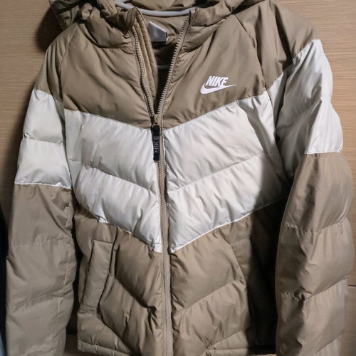 Nike kids jacket XL like new, beige-white with hood