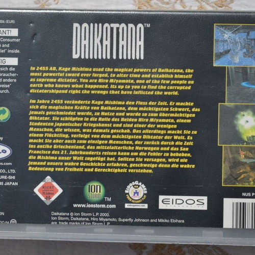 Daikatana Nintendo 64 game mint condition, English, French, German