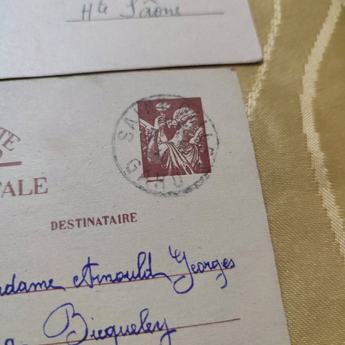 French postcards used, pack of 10, 1940-1941