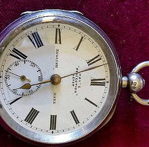 1880 Πολύ ιδιαίτερο ασημένιο αγγλικό ρολόι τσέπης