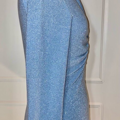 Zara women's lurex blouse size S like new, blue