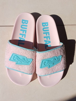 Buffalo London Lake Terry Platform Slides – Baby Pink