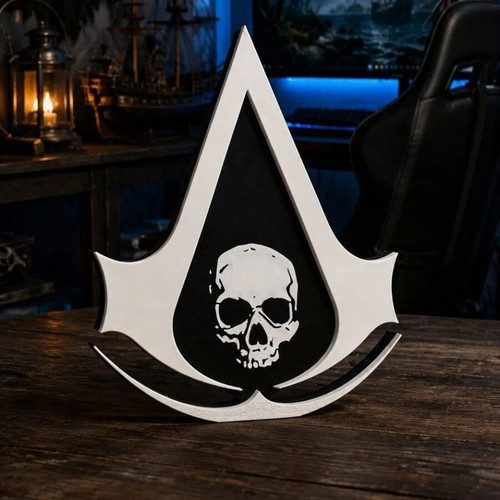 Assassins Creed Black Flag Logo new, 12x12 cm decorative