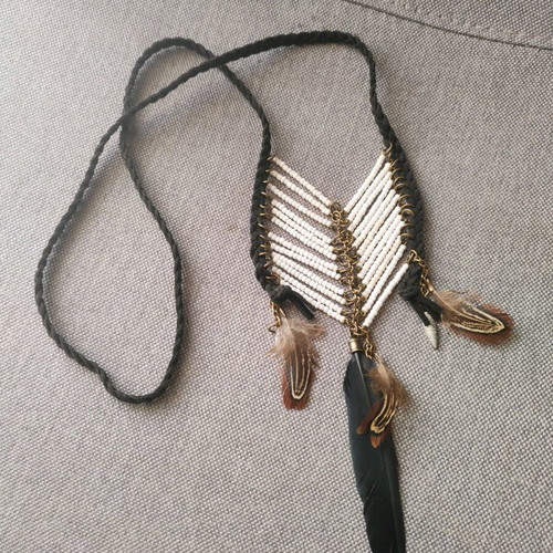 Boho Klaidra necklace like new, black and white