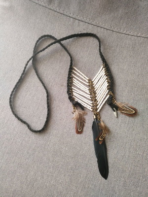 Boho Klaidra necklace like new, black and white
