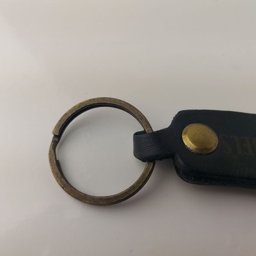 Jack Daniel's Whiskey collector keychain black leather used