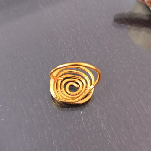 Two-tone ring handmade from scratch, adjustable, gold and silver