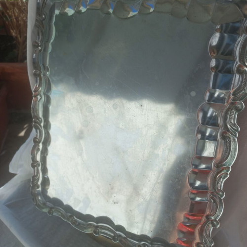 Vintage metal serving tray with gold grapes and 12 paper coasters used