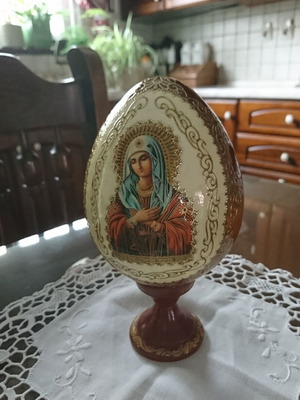 Διακοσμητικό ξύλινο αυγό συλλεκτικό, σαν καινούργιο