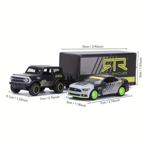 Maisto 1:64 2021 Ford Bronco with Trailer and 2015 Ford Mustang GT RTR new