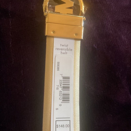Michael Kors ζώνη Twist Reversible Belt καινούργια, μπεζ, μέγεθος Small