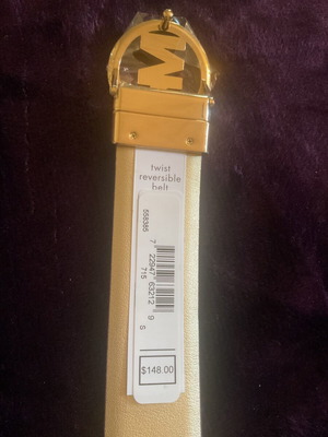 Michael Kors ζώνη Twist Reversible Belt καινούργια, μπεζ, μέγεθος Small