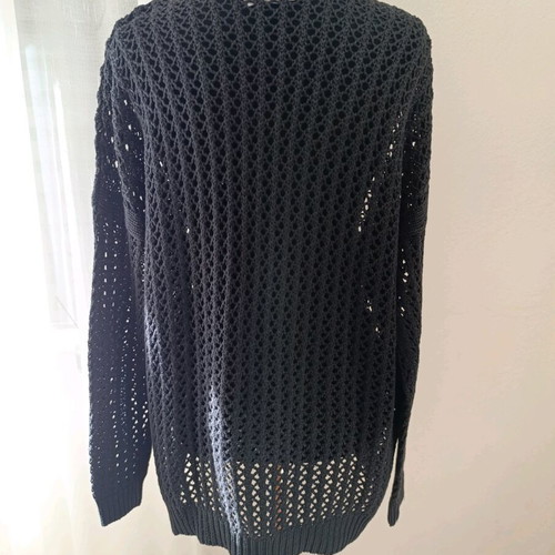 Amisu knitted mesh sweater like new, size Large-XLarge, black