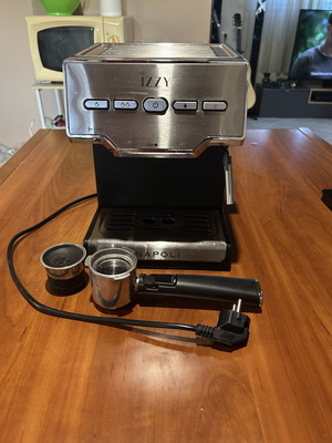 Izzy Napoli Espresso Machine like new with stainless steel front and milk frother
