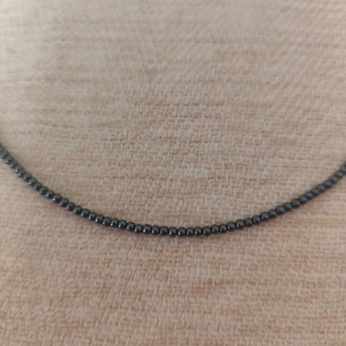 Hematite Necklace like new, handmade with 925 silver clasp