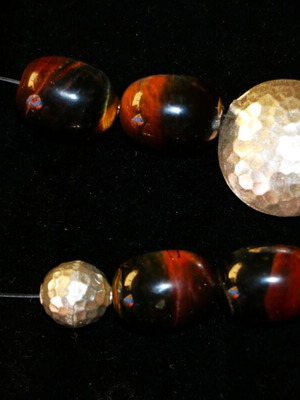 Begleri with genuine Tiger's Eye mineral and solid 925 silver, handmade, INDICO JEWELLS