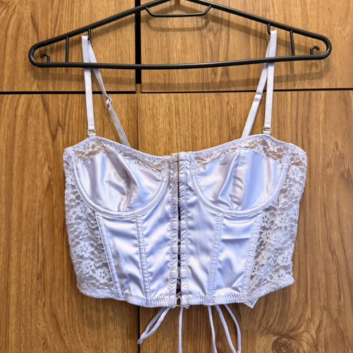 Bershka Women's Corset new, satin, adjustable straps, purple, XS-S