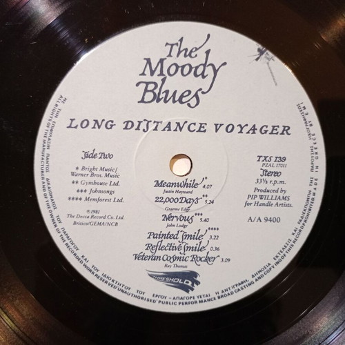 Long Distance Voyager music record used, The Moody Blues, 1981