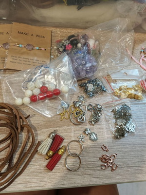 Jewelry making kit with beads and cords