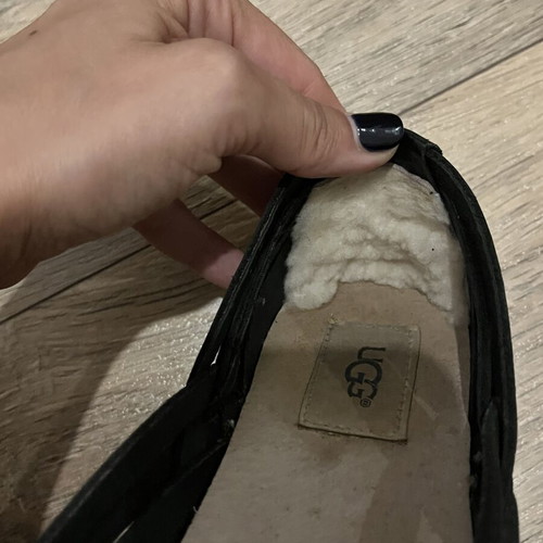 Ugg black suede espadrille ballerinas like new