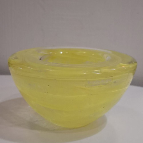 Yellow Glass Tealight Holder by Anna Ehrner for Kosta Boda, 1990s used