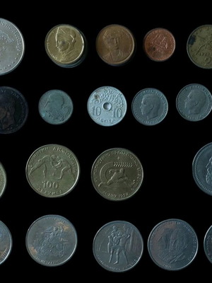 Greek coins used, complete set