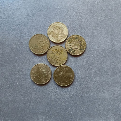 20 drachma coins used, Greece