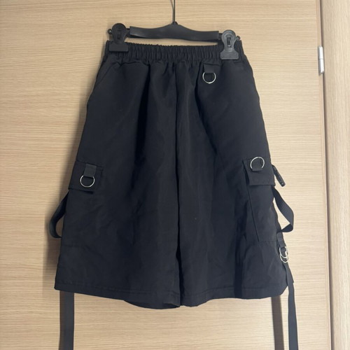 Shein Black Cargo Shorts Techwear Style Like New, Size L