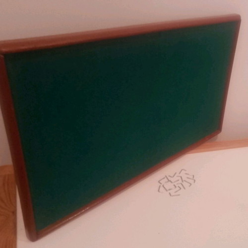Wooden Felt Board used 52x30 cm with 15 metal hooks