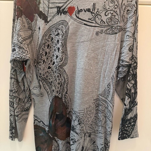 Desigual long blouse like new, gray, sizes XS and S