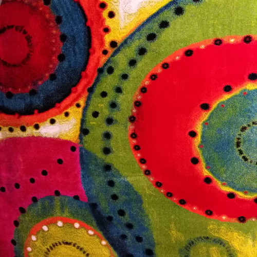 Rug 2x2.90 new with bright colors and geometric shapes
