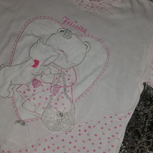 Felicita children's pajama used for 8 years old, white and pink