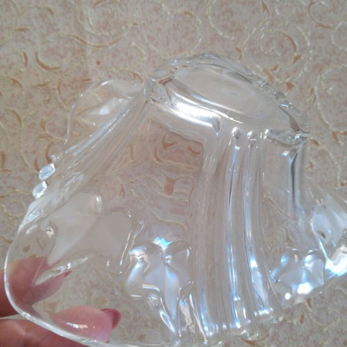 Crystal bowl with embossed designs new