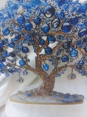 Acrylic Tree of Life table decor with protection eyes like new