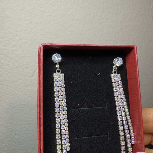 Dangling silver earrings