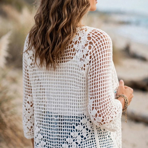Cotton handmade cardigan by Vana's Woven Waves