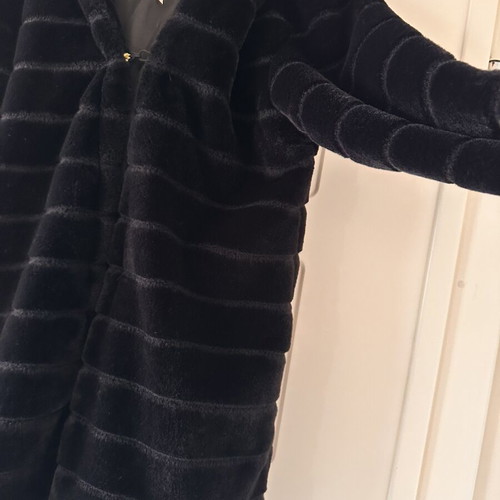 Synthetic women's fur coat, black, size M/38/10