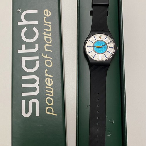 Swatch watch 2024 model with black rubber strap, like new