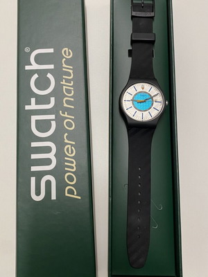 Swatch watch 2024 model with black rubber strap, like new