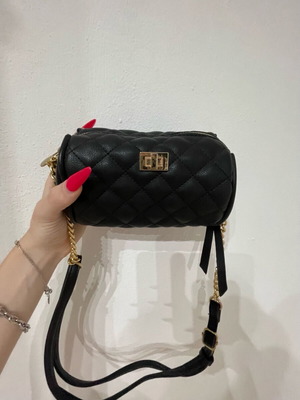 Mini bag like new, crossbody, black with gold details