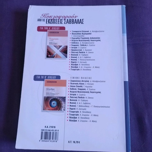 Algebra A' Lyceum Savvalas auxiliary book