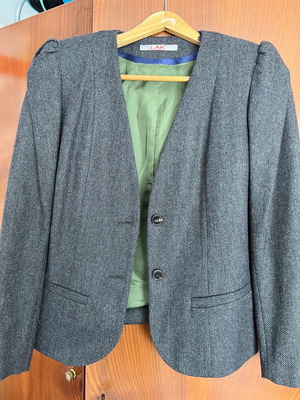 LAK women's jacket used, brown with green lining, size 38