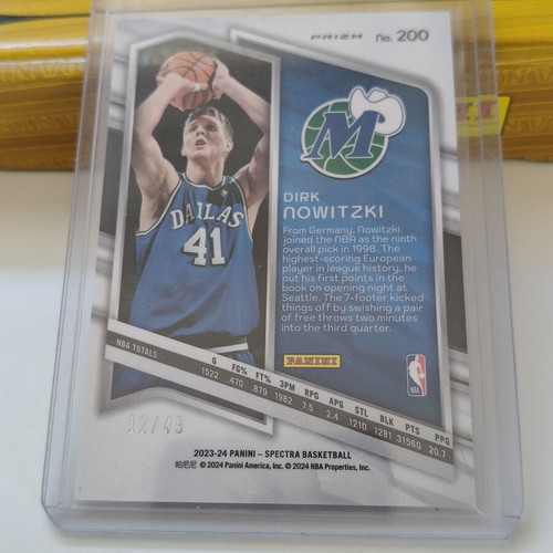 Dirk Nowitzki Dallas Mavericks 12/49 Spectra Basketball 2023-24 Panini card