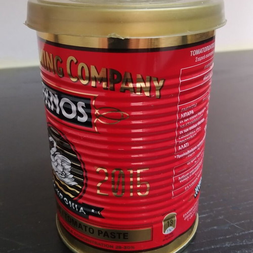 Kyknos tomato paste collectible used packaging 100 years (2015)